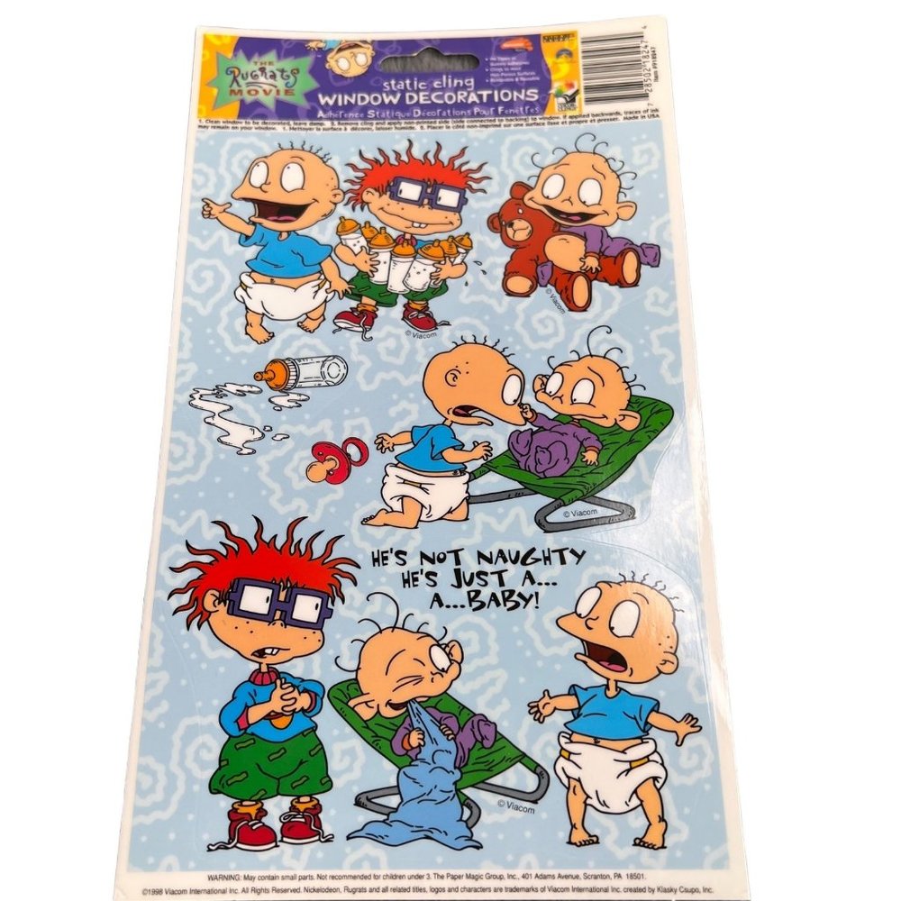 Rugrats Static Cling Window Decorations Paper Magic Chuckie Tommy Dil 1998 NEW